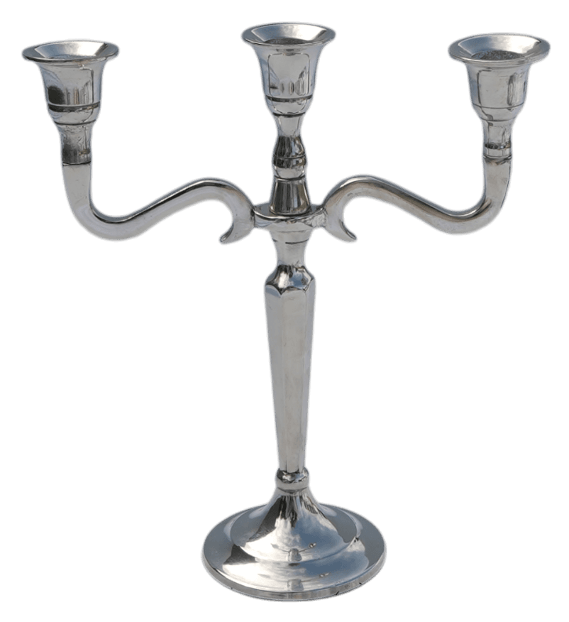 Versilbert, 3 Arme, 22 cm hoch